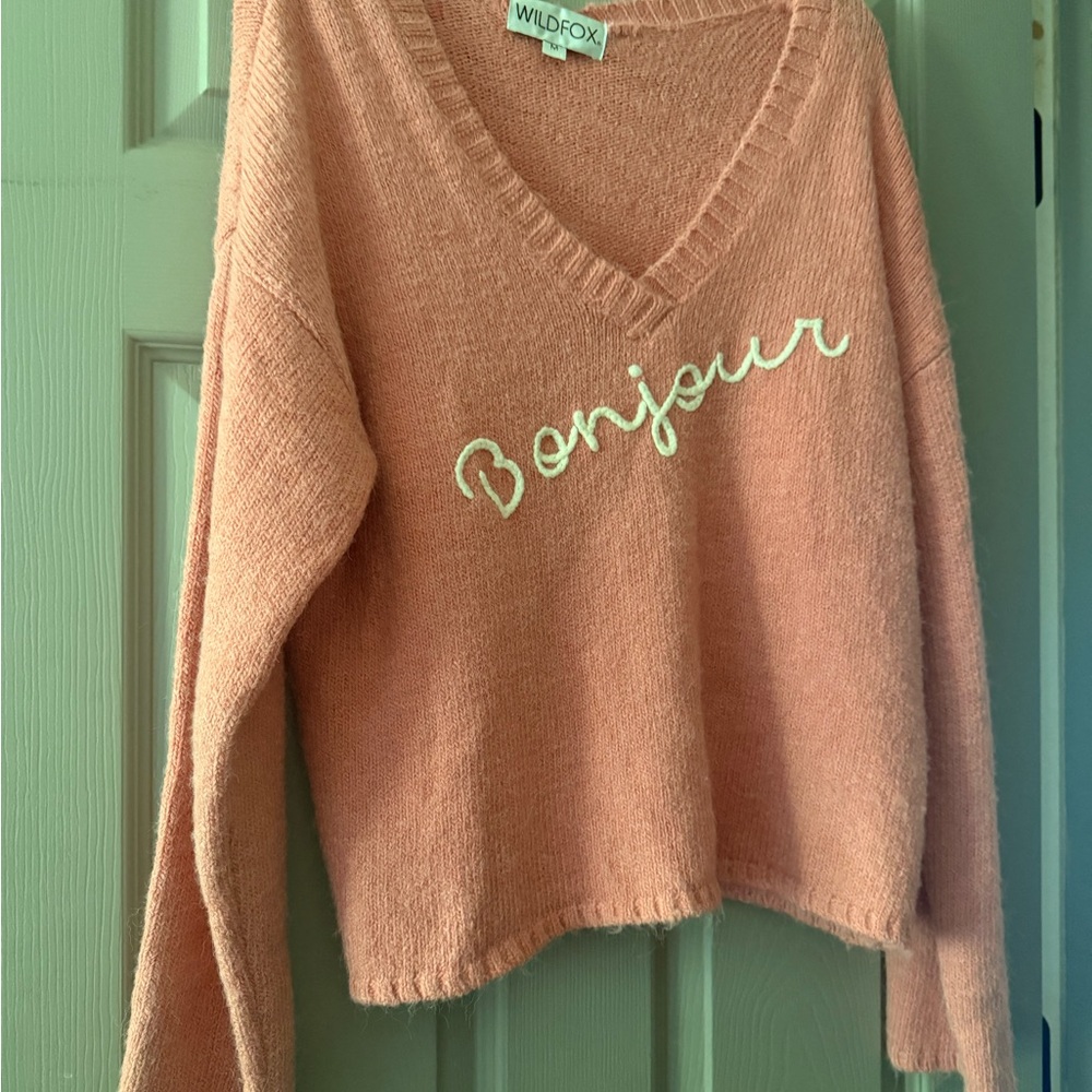 Wildfox Pink Sweater - Bonjour Design M
